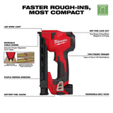 Milwaukee M12 2448-21 Cable Stapler Kit, Battery Included, 12 V, 2 Ah, 2.65 in W Crown, 6-1/2 in L Leg, 45 Magazine