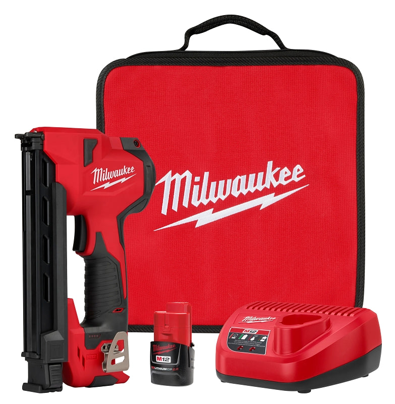 Milwaukee M12 2448-21 Cable Stapler Kit, Battery Included, 12 V, 2 Ah, 2.65 in W Crown, 6-1/2 in L Leg, 45 Magazine