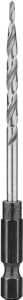 DEWALT DW2537 Drill Bit, 9/64 in Dia, 3 in OAL, Countersink, Spiral Flute, 4-Flute, 1/4 in Dia Shank, Hex Shank