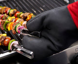 GrillPro 90963 Grill Mitts, 16 in, Neoprene, Black/Red