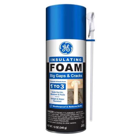 GE White Foam Big Gaps and Cracks Insulating Sealant 12 oz, Pack of 12