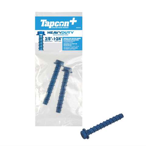 Tapcon 3/8 in. X 1-3/4 in. L Hex Drive Hex Washer Head Assorted Concrete Screws, Pack of 8