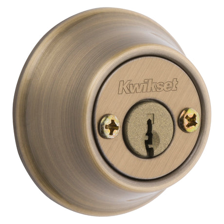 Kwikset 660 Series 665 5RCLRCSK3BX Deadbolt, 3 Grade, Keyed Alike Key, Steel, Antique Brass, 2-3/8, 2-3/4 in Backset, Pack of 3