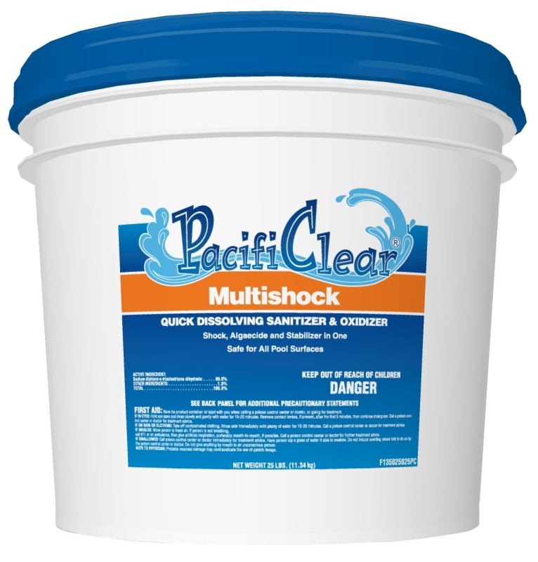 PacifiClear F135025025PC Multi-Shock Pool Chemical, 25 lb Pail, Granular