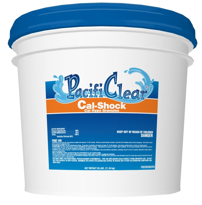 PacifiClear F022025025PC Cal-Shock Pool Chemical, 25 lb Pail, Granular