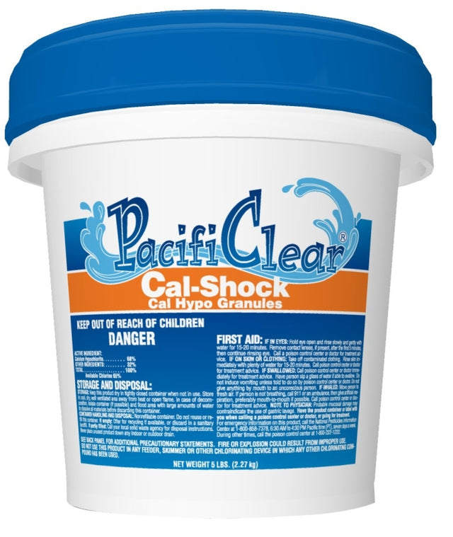 PacifiClear F022005040PC Cal-Shock Pool Chemical, 5 lb Pail, Granular, Pack of 8