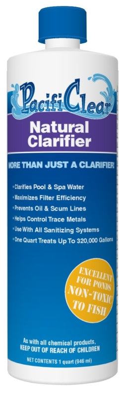 PacifiClear F063001012PC Natural Clarifier, 1 qt Bottle, Liquid