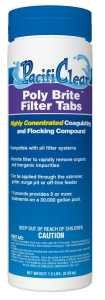 PacifiClear Poly-Brite F033002018PC Filter Clarifier Chemical, 1.5 lb Bottle, Tablet