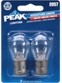 Peak 2057LL-BPP Miniature Automotive Bulb, 400 Lumens, 12.8 V, 27 W, Bayonet, Clear, Incandescent Lamp