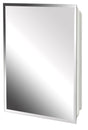 Zenith MP109 Medicine Cabinet, 16 in OAW, 4-1/2 in OAD, 20 in OAH, Polystyrene, Metallic, 2-Shelf, 1-Door