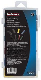 ProSource 60240 Heat Shrink Tubing Assortment, 5/32, 3/16, 9/32, 5/16 in Dia, 1-3/4 in L, Polyolefin