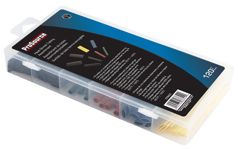 ProSource 60240 Heat Shrink Tubing Assortment, 5/32, 3/16, 9/32, 5/16 in Dia, 1-3/4 in L, Polyolefin
