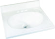 Foremost WS-1719 Vanity Top, 19 in OAL, 17 in OAW, Marble, Solid White, Counter Top Edge