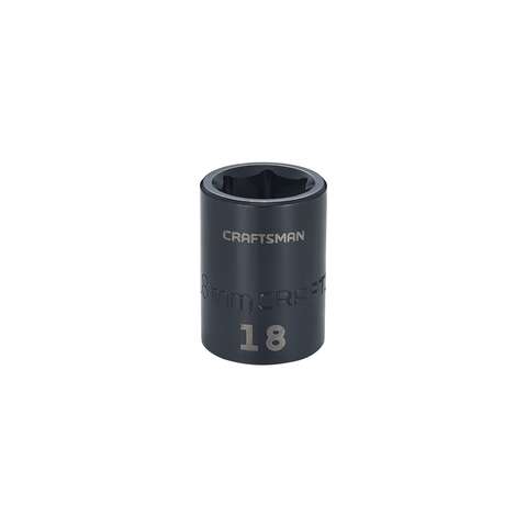 Craftsman 18 mm X 1/2 in. drive Metric 6 Point Shallow Impact Socket 1 pc