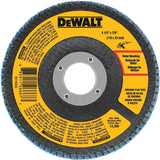DEWALT DWA8208 Flap Disc, 4-1/2 in Dia, 7/8 in Arbor, Coated, 80 Grit, Medium, Zirconium Oxide Abrasive