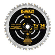 DEWALT DWA35724DB10 Saw Blade, 7-1/4 in Dia, 5/8 in Arbor, 24-Teeth, Carbide Cutting Edge, Applicable Materials: Wood