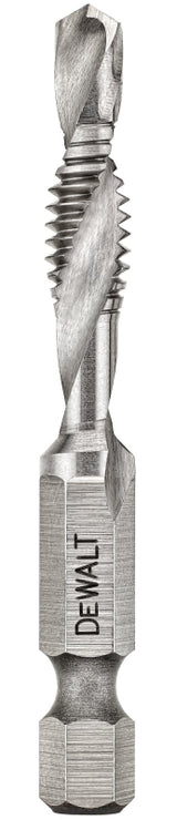 DEWALT IMPACT READY DWADTQTR1420 Tap and Drill Bit, 1/4 in Dia, 3-Flute, Spiral Flute, HSS