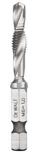 DEWALT IMPACT READY DWADTQTR6MM1 Tap and Drill Bit, 6 mm Dia, 3-Flute, Spiral Flute, HSS