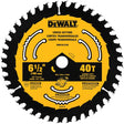 DEWALT DWA261240 Circular Saw Blade, 6-1/2 in Dia, 5/8 in Arbor, 40-Teeth, Tungsten Carbide Cutting Edge