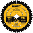 DEWALT DWA171424DB10 Circular Saw Blade, 7-1/4 in Dia, 5/8 in Arbor, 24-Teeth, Tungsten Carbide Cutting Edge, 10/PK, Pack of 10