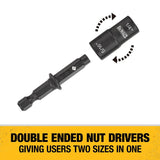 DEWALT DWADEND14516 Double-Ended Nut Driver, 1/4, 5/16 in Drive, Hollow Hex Drive