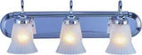 Boston Harbor RF-V-028-CH Vanity Light Fixture, 60 W, 3-Lamp, A19 or CFL Lamp, Steel Fixture, Chrome Fixture