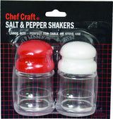 Chef Craft 21042 Salt and Pepper Shaker, Plastic, Clear/Red/White