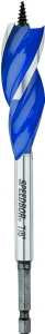 Irwin Speedbor 3041005 Auger Boring Bit, 7/8 in Dia, 6 in OAL, Tapered Flute, 3-Flute, 1/4 in Dia Shank, Hex Shank