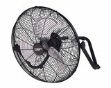 PowerZone LF-18 Floor Fan, 120 VAC, 18 in Dia Blade, 3-Blade, 3-Speed, 360 deg Rotating, Black