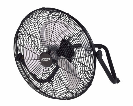 PowerZone LF-18 Floor Fan, 120 VAC, 18 in Dia Blade, 3-Blade, 3-Speed, 360 deg Rotating, Black