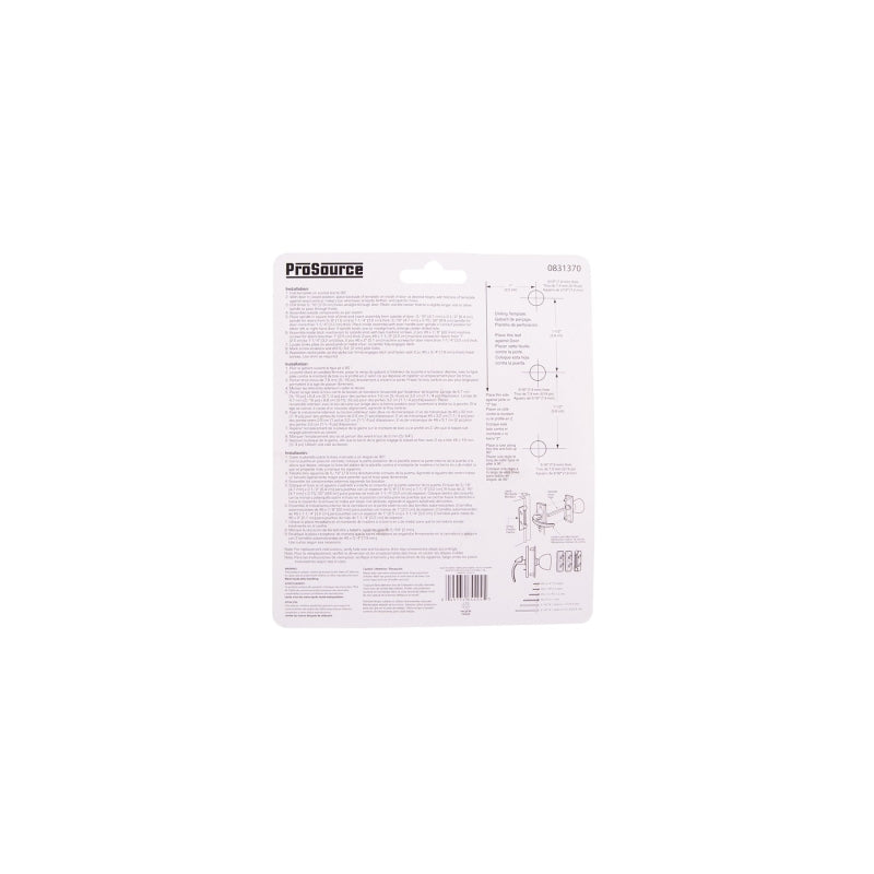 ProSource 47035-UW-PS Knob Latch, Zinc, White, 5/8 to 1-1/2 in Thick Door, 1 in Backset