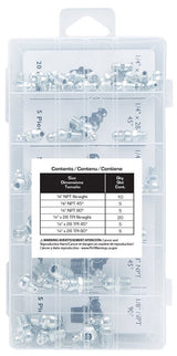 ProSource 61602 Grease Fitting Assortment, Steel, Zinc Plated