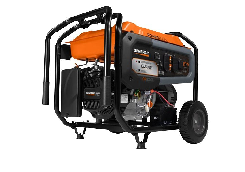 Generac GP Series G0077151 Portable Generator, 120/240 V, 10,000 W Output, Gasoline, 7.9 gal Tank, Electric, Recoil Start