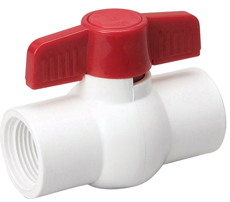 B & K 107-138HC Ball Valve, White, 2 in Connection, FPT x FPT, 150 psi Pressure, PVC Body