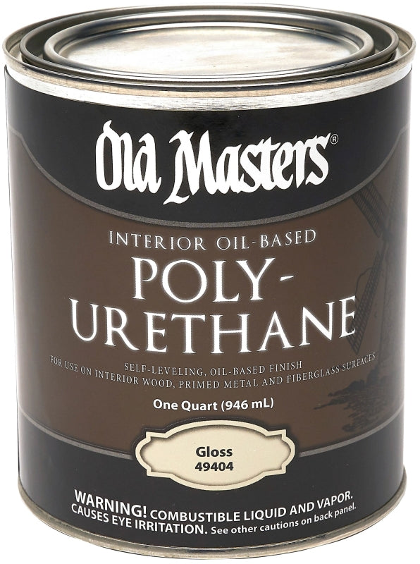 Old Masters 49404 Polyurethane, Gloss, Liquid, Clear, 1 qt Can