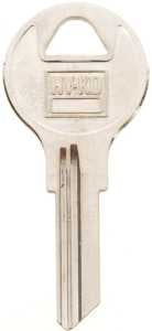 Hy-Ko 11010AP2 Key Blank, Brass, Nickel, For: Chicago Cabinet, House Locks and Padlocks, AP2 Key Number, Pack of 10