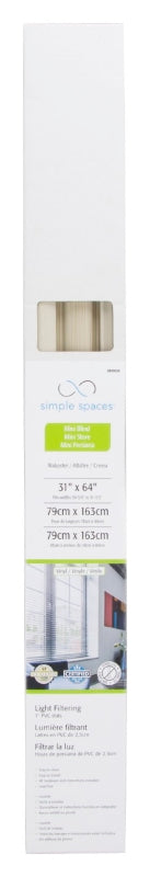 Simple Spaces PVCMB-6AA Blind, 64 in L, 31 in W, Vinyl, Alabaster