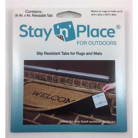 Stay 'n' Place Rug Slip Resistant Tabs 4 in. W X 4 in. L Cloth/Plastic Green 4 pk