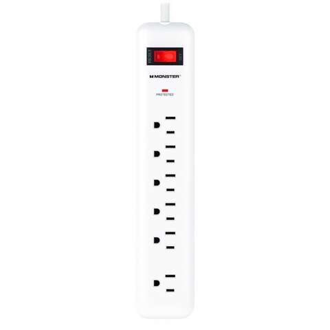 Monster Just Power It Up 15 ft. L 6 outlets Surge Protector White 1080 J