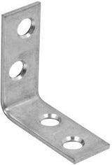 National Hardware 115BC Series N266-304 Corner Brace, 1-1/2 in L, 5/8 in W, Steel, Zinc, 0.08 Thick Material, Pack of 40