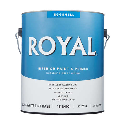 Royal Eggshell Tint Base Ultra White Base Paint Interior 1 gal, Pack of 4