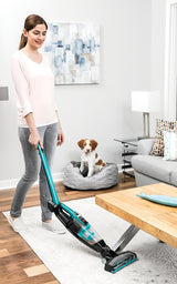 Bissell Adapt 2286 2-in-1 Vacuum, 14.4 V Battery, Lithium-Ion Battery, Black/Titanium/Teal