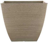 Southern Patio HDR-091660 Newland Planter, 13-1/2 in H, 16 in W, 16 in D, Square, Plastic/Resin, White, Stone Aesthetic