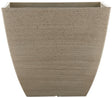 Southern Patio HDR-091660 Newland Planter, 13-1/2 in H, 16 in W, 16 in D, Square, Plastic/Resin, White, Stone Aesthetic