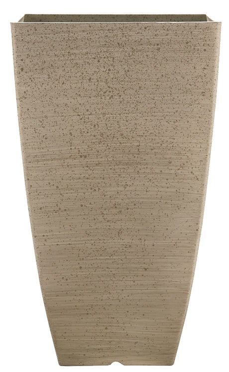 Southern Patio HDR-091684 Newland Planter, 21 in H, Square, Plastic/Resin, White, Stone Aesthetic