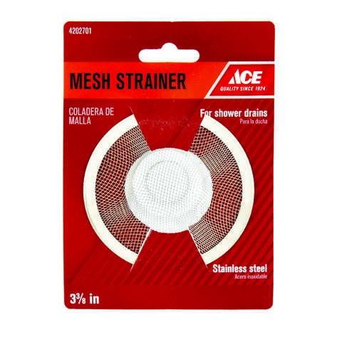 Ace 3-3/8 in. D Chrome White Stainless Steel Mesh Strainer