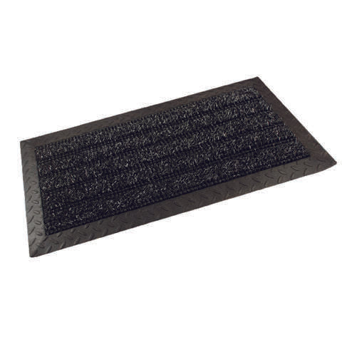 GrassWorx Clean Machine 18 in. W X 34 in. L Black Astroturf Door Mat