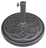 Seasonal Trends 69330 Umbrella Base, 21.65 in Dia, 13.2 in H, Round, Resin/Steel/Plastic, Black