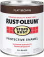 Stops Rust 239083 Enamel Paint, Oil Base, Flat Sheen, Brown, 1 qt, Can, 50 to 110 sq-ft/qt Coverage Area, Pack of 2