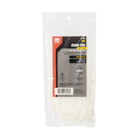 Gardner Bender 46-206 Cable Tie, Double-Lock Locking, Nylon, Natural